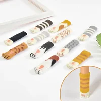 4pcs Mute Table Chair Foot Cover Knitting Wool Doorknob Cover Antiskid Cat Thickening Chair Leg Cover Home Furniture Accessories 1