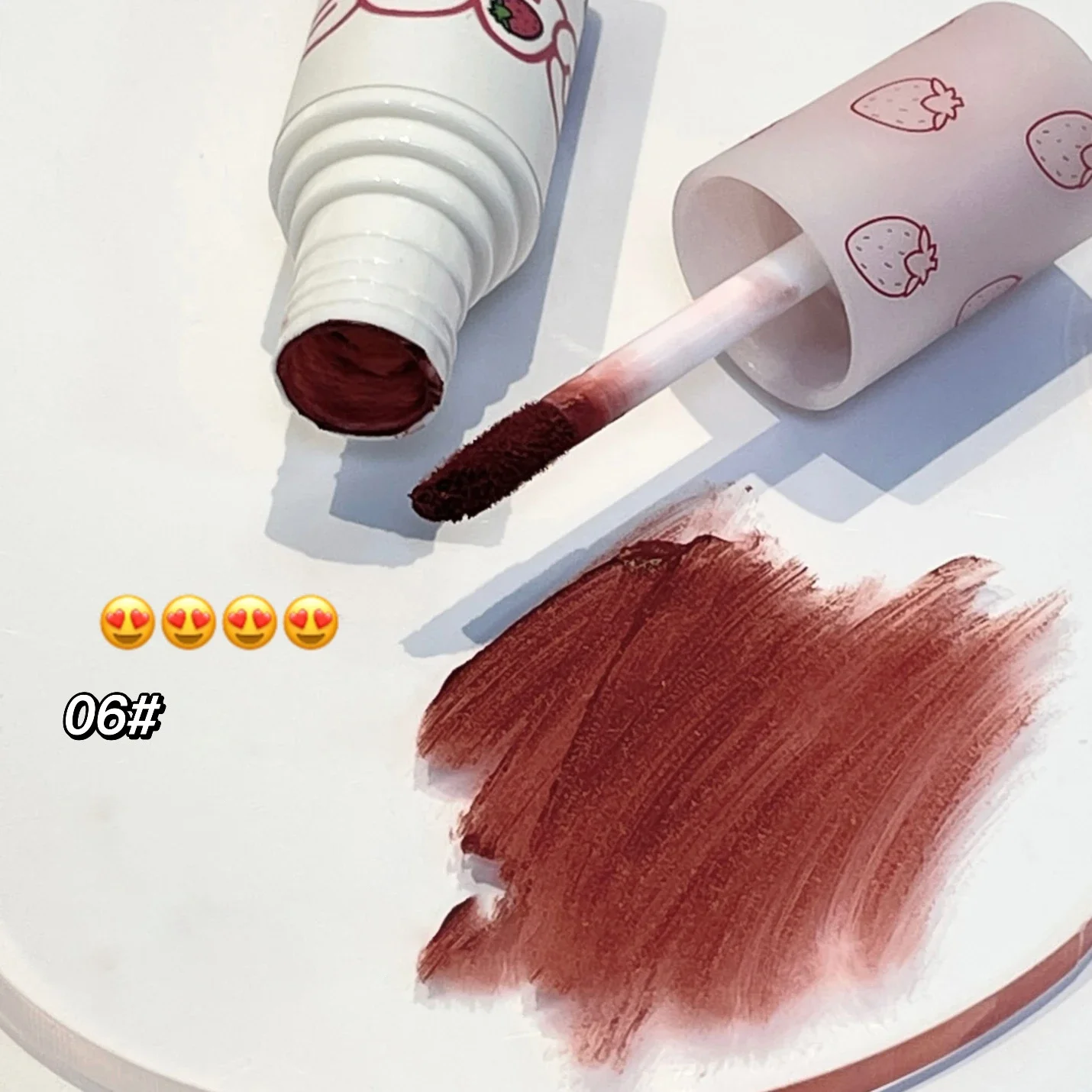 6 Color Lip Glaze Matte Liquid Lipstick Strawberry Waterproof Velvet Nude Red Lip Mud Cheek Rouge Tint Cosmetics lip makeup lip glaze lip tint makeup cheek blusher lip gloss lip lacquer lip stain