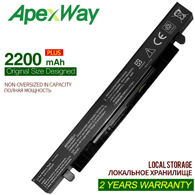 

ApexWay 14.4V 2200mAh X550A Laptop Battery For ASUS A450 A550 F450 F552 K450 K550 P450 P550 R409 R510 R510C X450 X550 A41-X550
