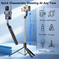 F15 Selfie Stick Tripod with Bluetooth Remote, 6-Section Extendable Pole, 360° Rotation, Fill Light Option, for Phone Vlog - Image 2
