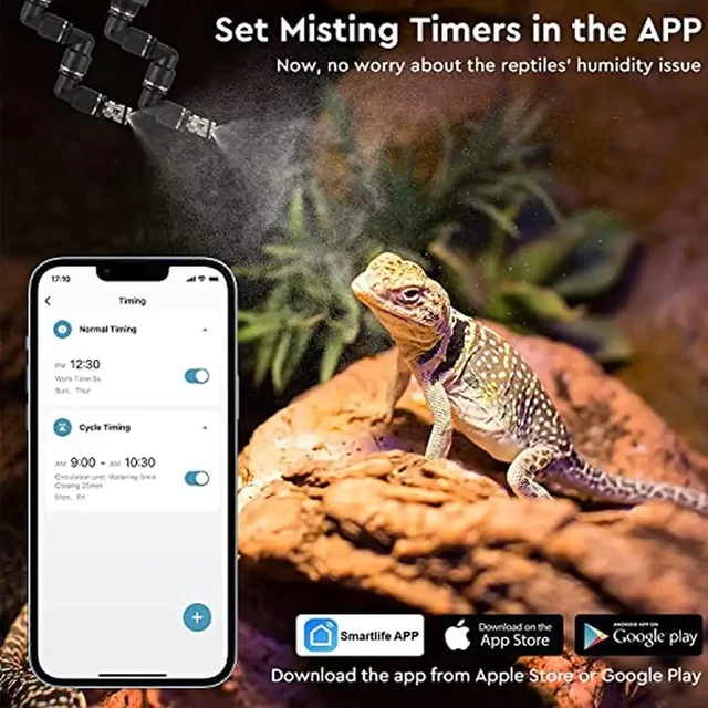 WiFi Reptile Mister Terrariums Misting System Snake Python Tortoise Gecko Lightweight 120G Aquarium Control via SmartLife App 6