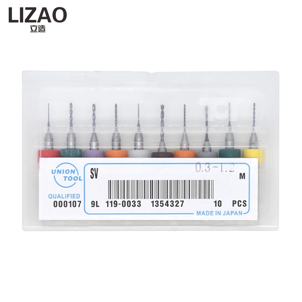 LIZAO 10pcs 0.3mm-1.1mm 마이크로 PCB 드릴 비트 회로 기판 제작을위한 텅스텐 강철 CNC 드릴링 도구 전자 DIY