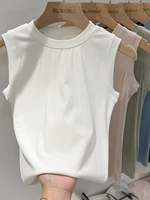 zjaiss 2026 Cotton Tops Neck Summer Basic Shirts White Black Casual Sport Vest Off Shoulder Green Women's Tank Top - Image 5