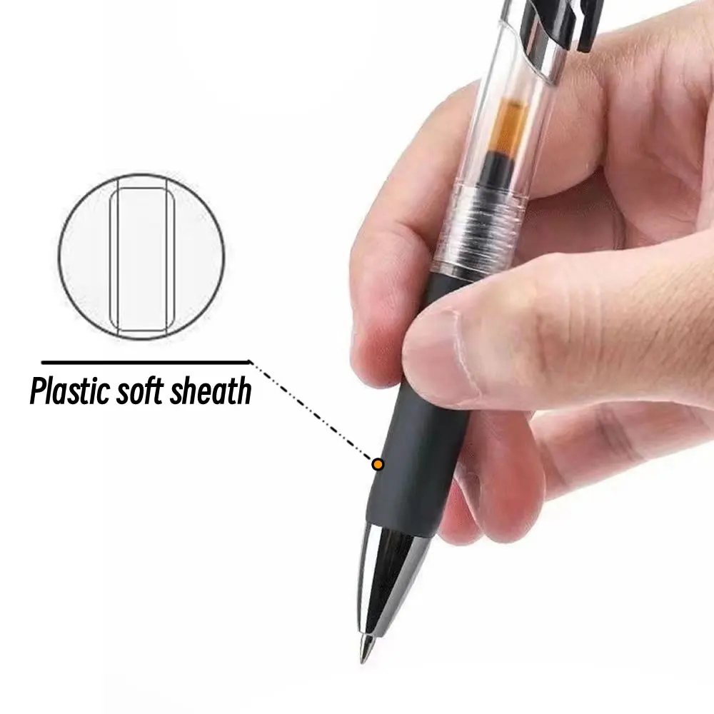 1/5/10Pcs 0.5mm Black Ink Retractable Pen Pens for Writing Gel Aesthetic Stationery Kawaii Supplies Cute Lot Office Accessories 2