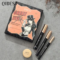 QIBEST 4PCS Eyes Makeup Sets Liquid Eyeliner Pen 4D Black Mascara  Eyelash Serum Lengthening Thick Enhancer Eyes Cosmetics Kits 1