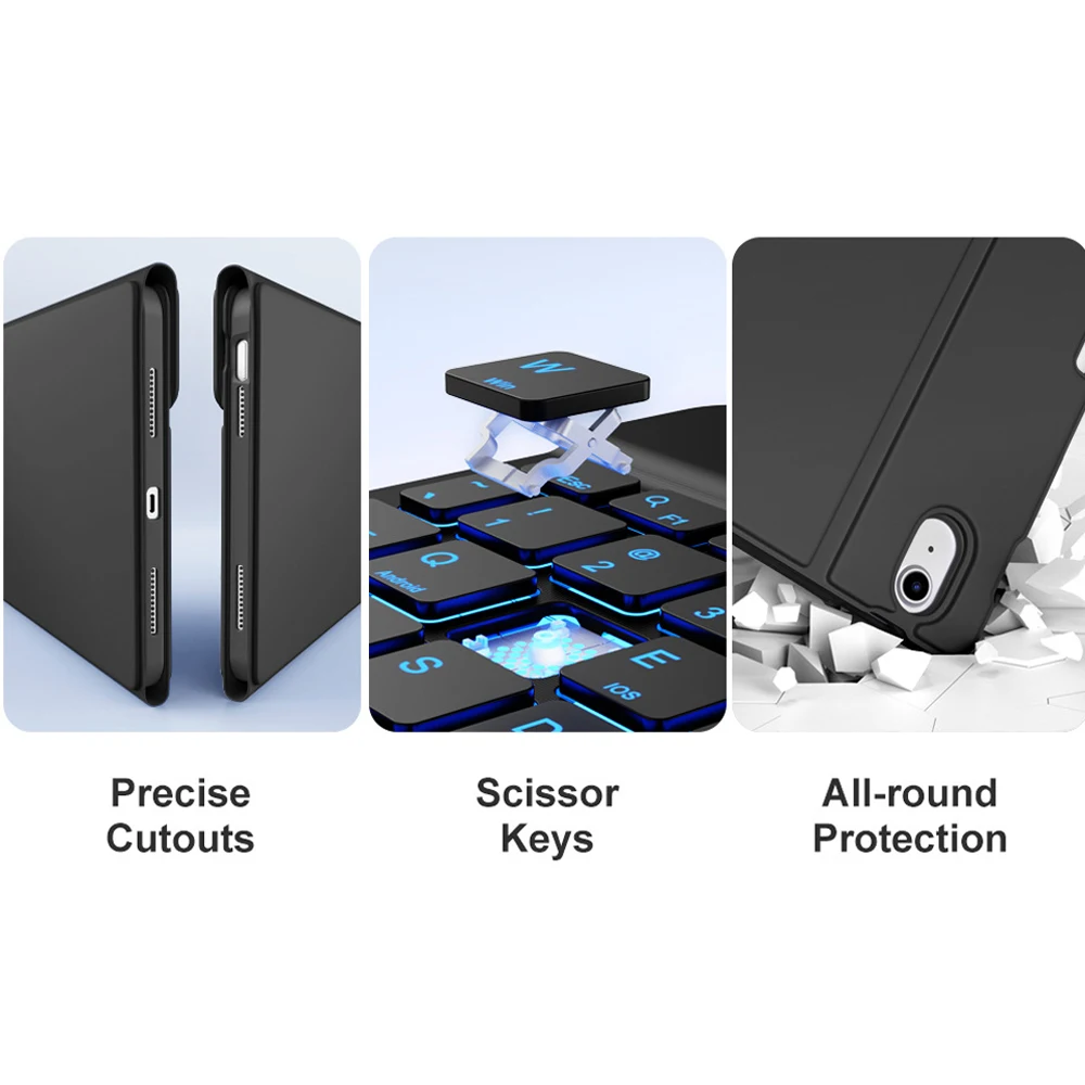 Wireless Bluetooth Keyboard Case with Smart Stand Cover