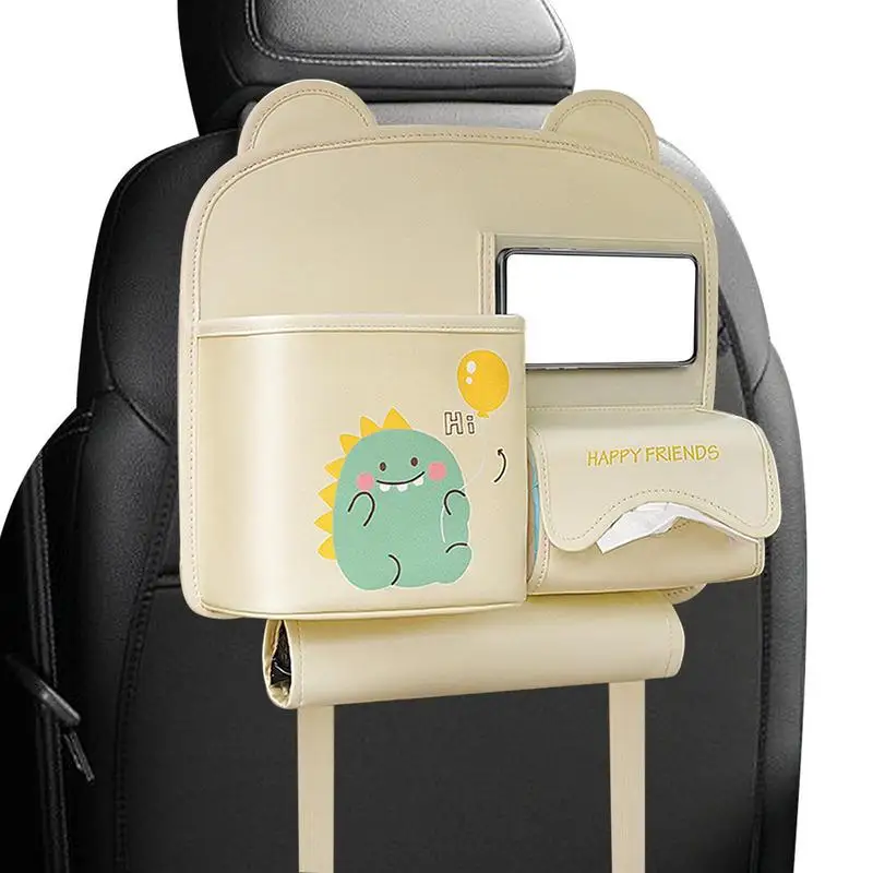 

Универсальный органайзер для автомобиля, подвесная сумка из искусственной кожи на заднее сиденье автомобиля, с мультяшным рисунком