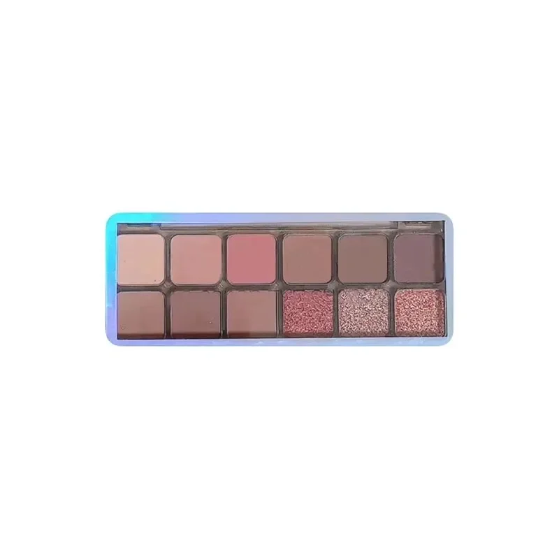 12 Colors Eyeshadow Palette Waterproof Sweatproof Matte Glitter Pearlescent Earth Color Eyeshadow Makeup