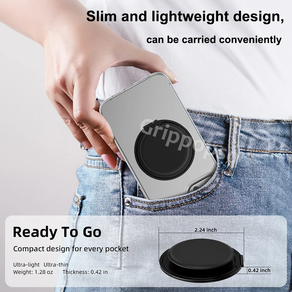 Magnetic Foldable Rotatable Phone Kickstand Grip