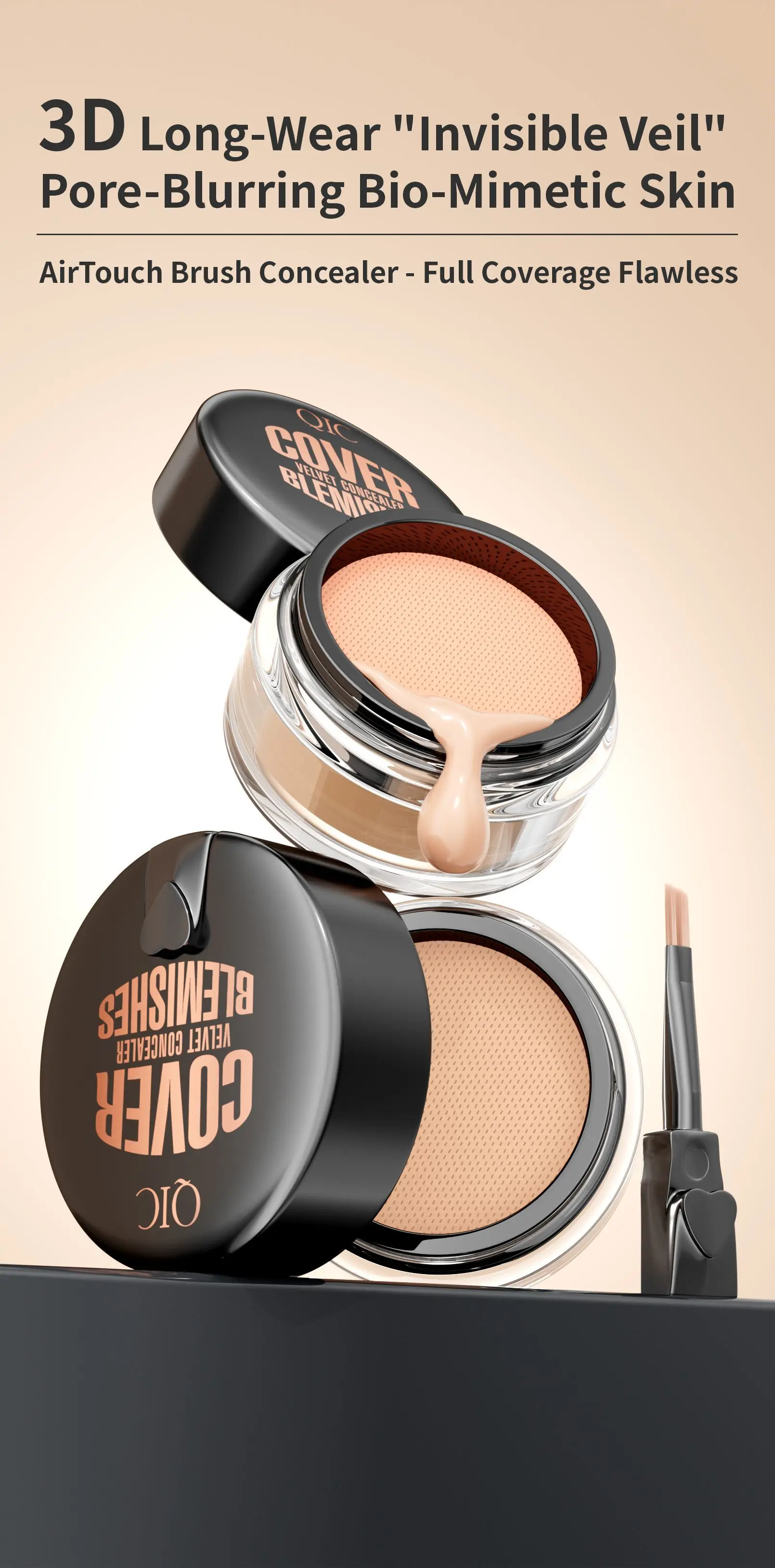 Description Picture 2 of itemWaterproof Concealer, High Coverage, Natural, Can Be Used To Cover Tattoo Scars Freckle Tattoos, Black Eye Circles