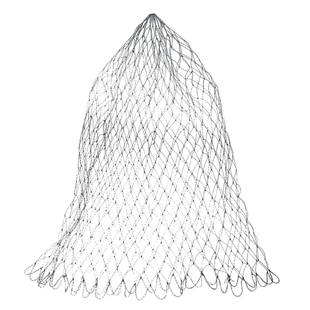 1PC Nylon Folding Fishing Landing Net Rhombus Mesh Landing Dip Net-D40/50/60cm