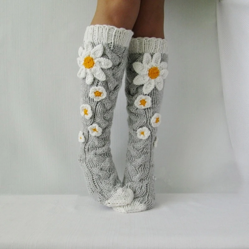 

Breathable Women Flat Knit Sock Knee High Sock Highs Casual Long Socks Knit Socks Long Knitted Stockings Long Socks