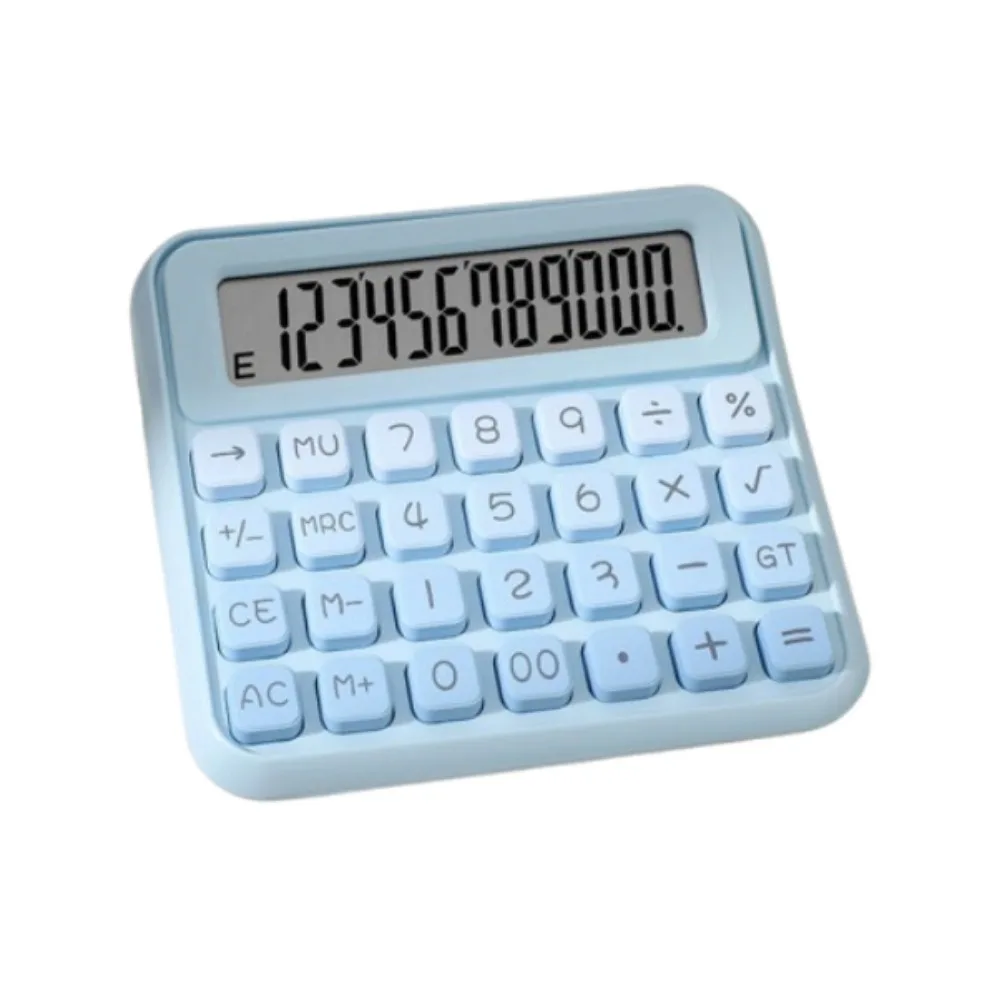Cute 12 Digits Calculator Easy To Use Candy Color Desktop Calculator Battery Operated Anti-slip Pad Finance Calculator