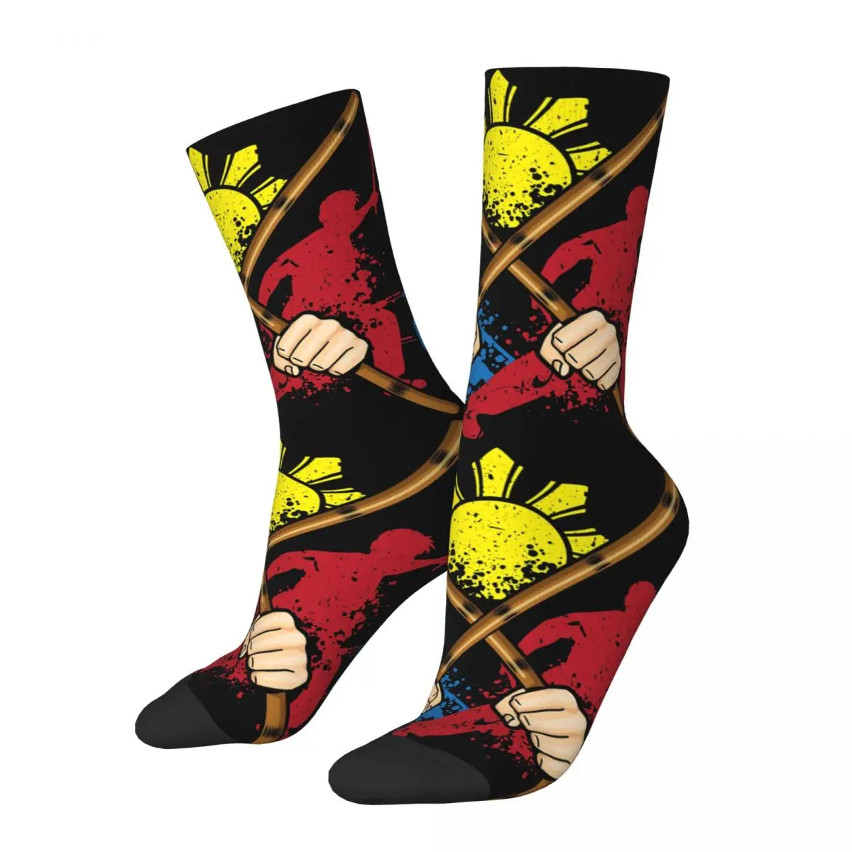

Funny Men's compression Socks Martial Art Gift Print Retro Harajuku Eskrima Kali Arnis Street Style Seamless Crew Crazy Sock
