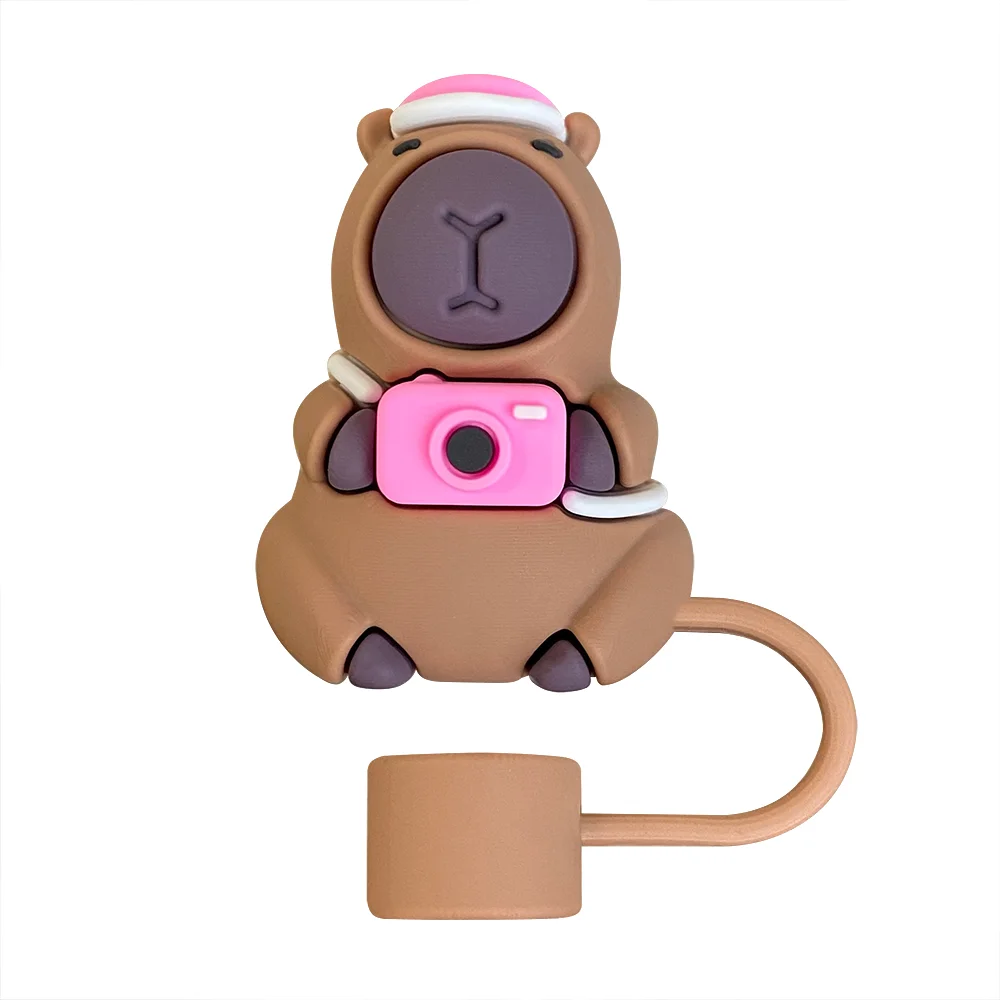 Niedliche, interessante Capibala-Capybara-Strohabdeckungen, Kappen-Topper, kompatibel mit 10 mm Durchmesser und 30 und 40 Oz Tumbler Cup-Zubehör – Detail 6