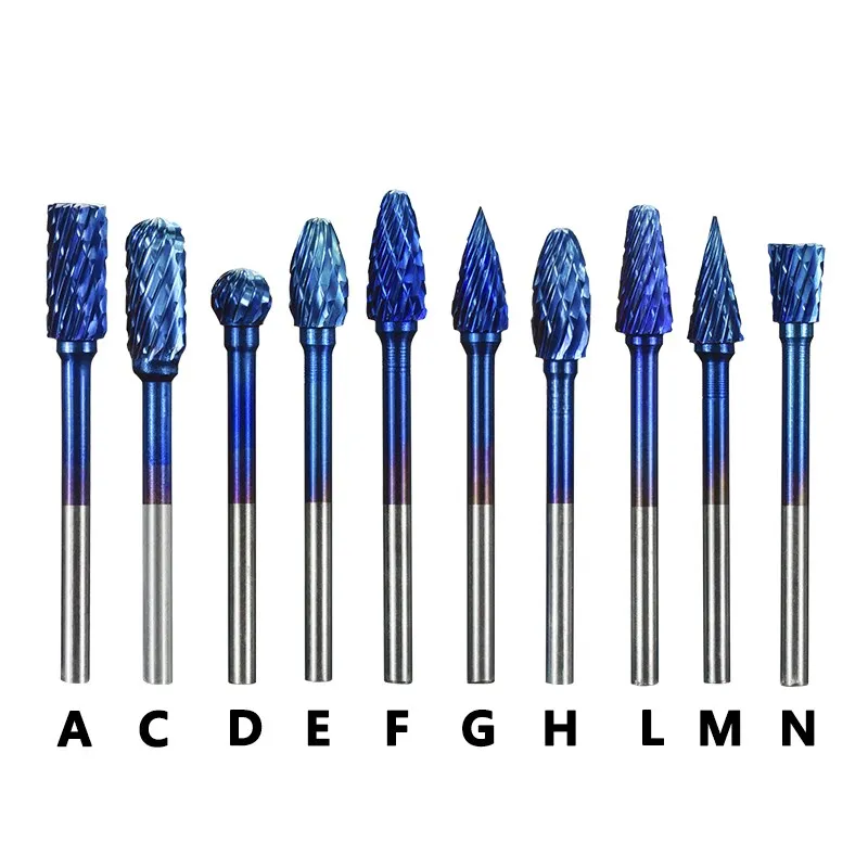 Description Picture 5 of itemXCAN 1Box 3mm Shank Tungsten Carbide Rotary Burrs 6mm Diameter Double Cut Rotary File Router RASPS