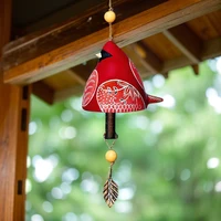 Cute Bird Bell Chimes Bird Bell Wind Chimes Hanging Rustic Wind Chime for Wall Window Door Garden Decoration Bird Pendant 2