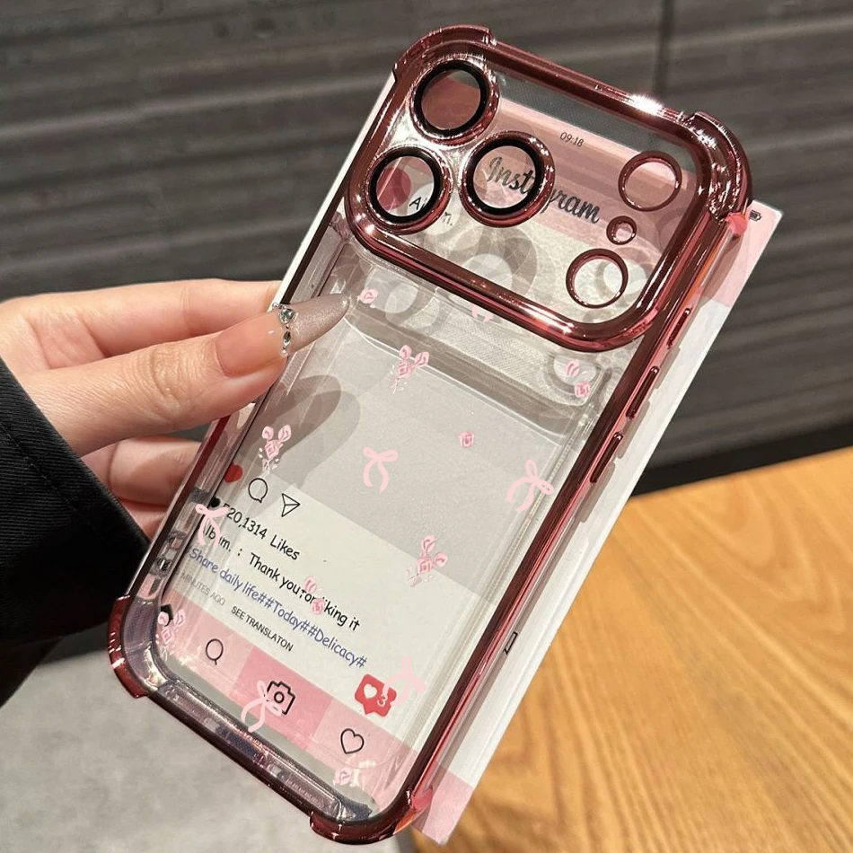 Elegant Clear Case with Pretty Bow Design - Luxury Protective Casing