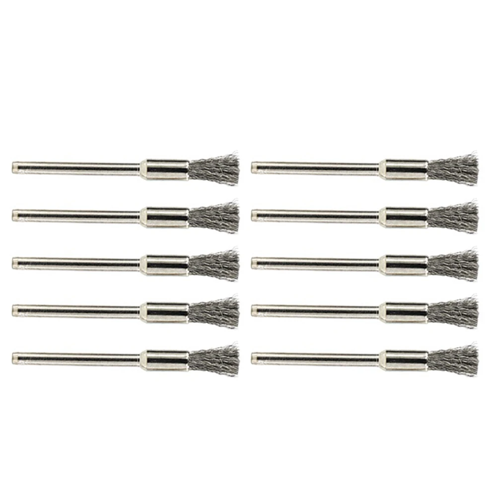 5*3mm Stainless Steel Wire Brush For Mold Grinder Handle Electric Rotary Drill For Electric Drill Tool Cleaning 10PCS wire brush stainless steel wire brush