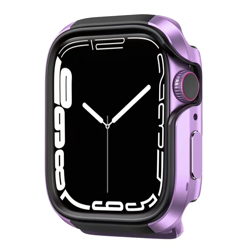 

Чехол из алюминиевого сплава для Apple Watch 8 7 45 мм 41 мм, чехол для iWatch 7 6 5 4 SE 44 мм 40 мм 42 мм, металлический алюминиевый чехол + аксессуары для ТПУ