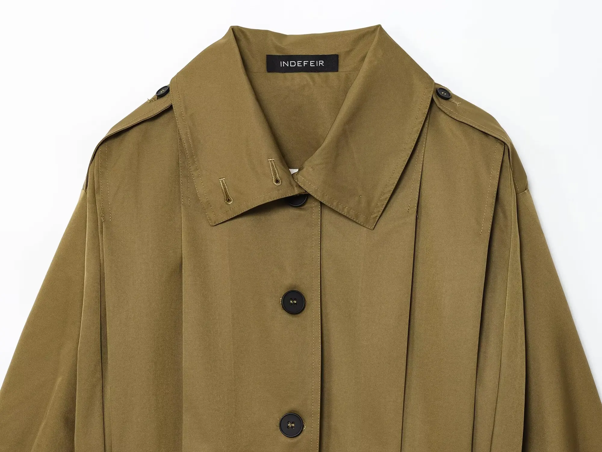 Women'S Pleated Windbreaker Jacket Coat Autumn And Winter New Turn-Down Collar Long Sleeve Female Jacket Chic Jackets Streetwear