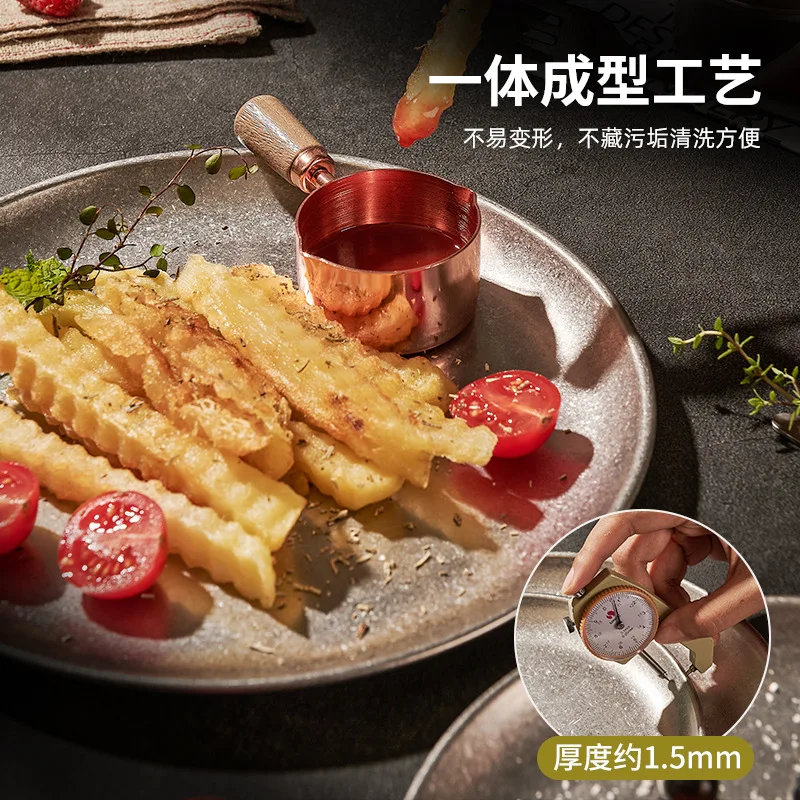 304 stainless steel plate industrial style old plate coffee tray dim sum western food flat bottom disc retro tableware