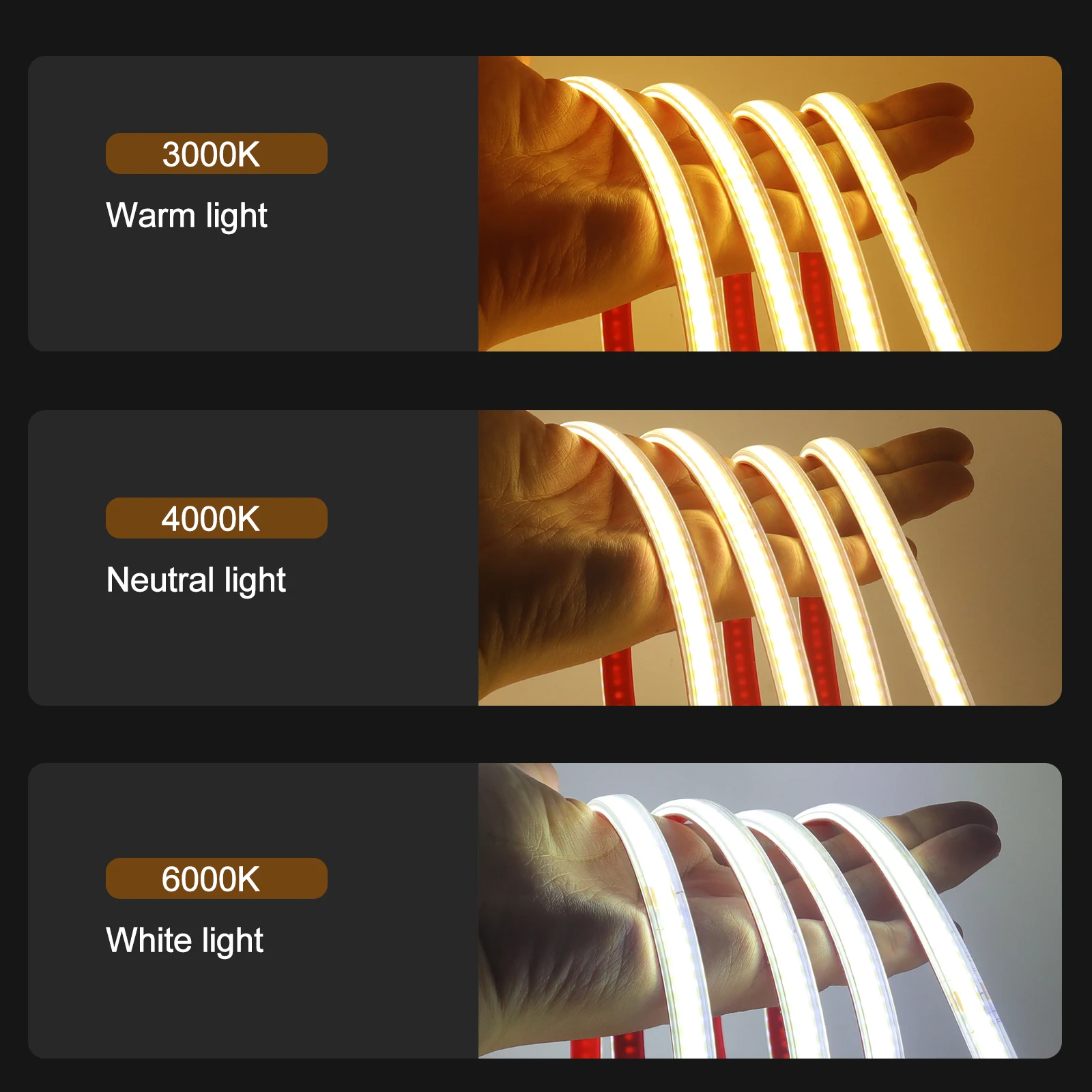 AC 220V COB Strip IP65 Waterproof 10CM Cut 240Leds/M Se9e38a64df6d4d75a68aa1b14264c062l