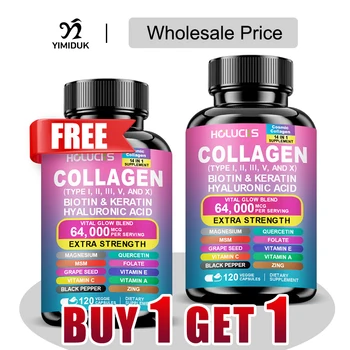 Buy 1 Get 1 Free! Pure Collagen Supplement, for Skin Firmness, Joint Health & Hair Growth, Promotes Youthful Glow, Non-GMO 1