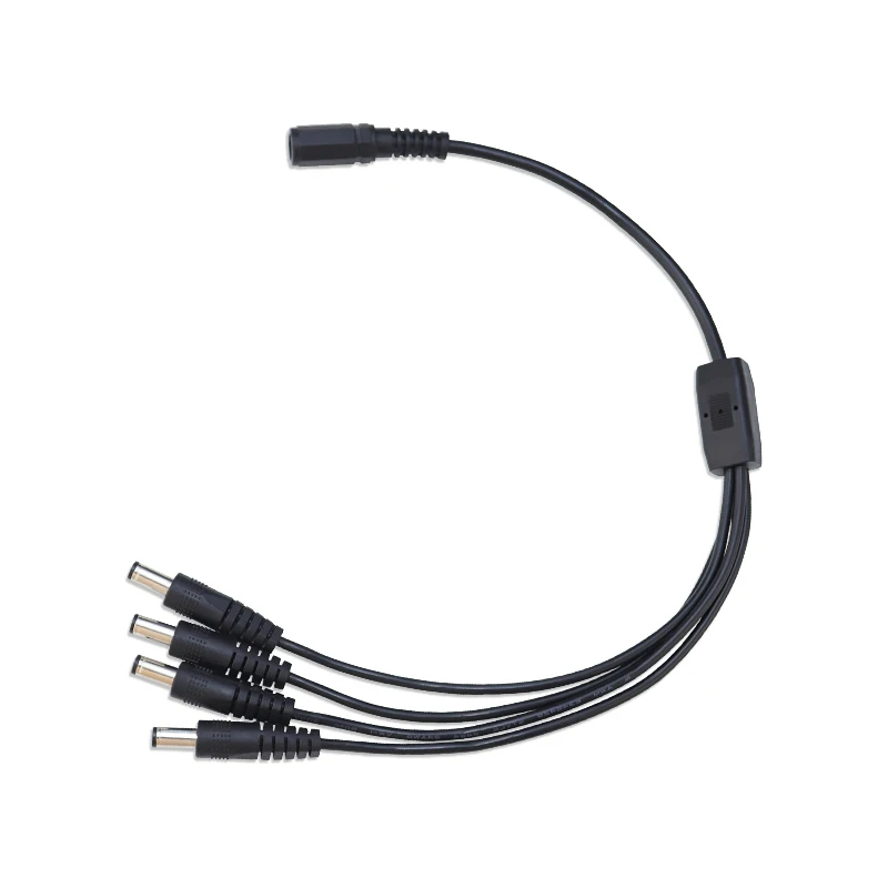

12V 4 in 1 CCTV Camera DC 5.5*2.1 mm Splitter Cable 1 Female To 4 Male Plug Surveillance Camera DC Extension Splitter Cable