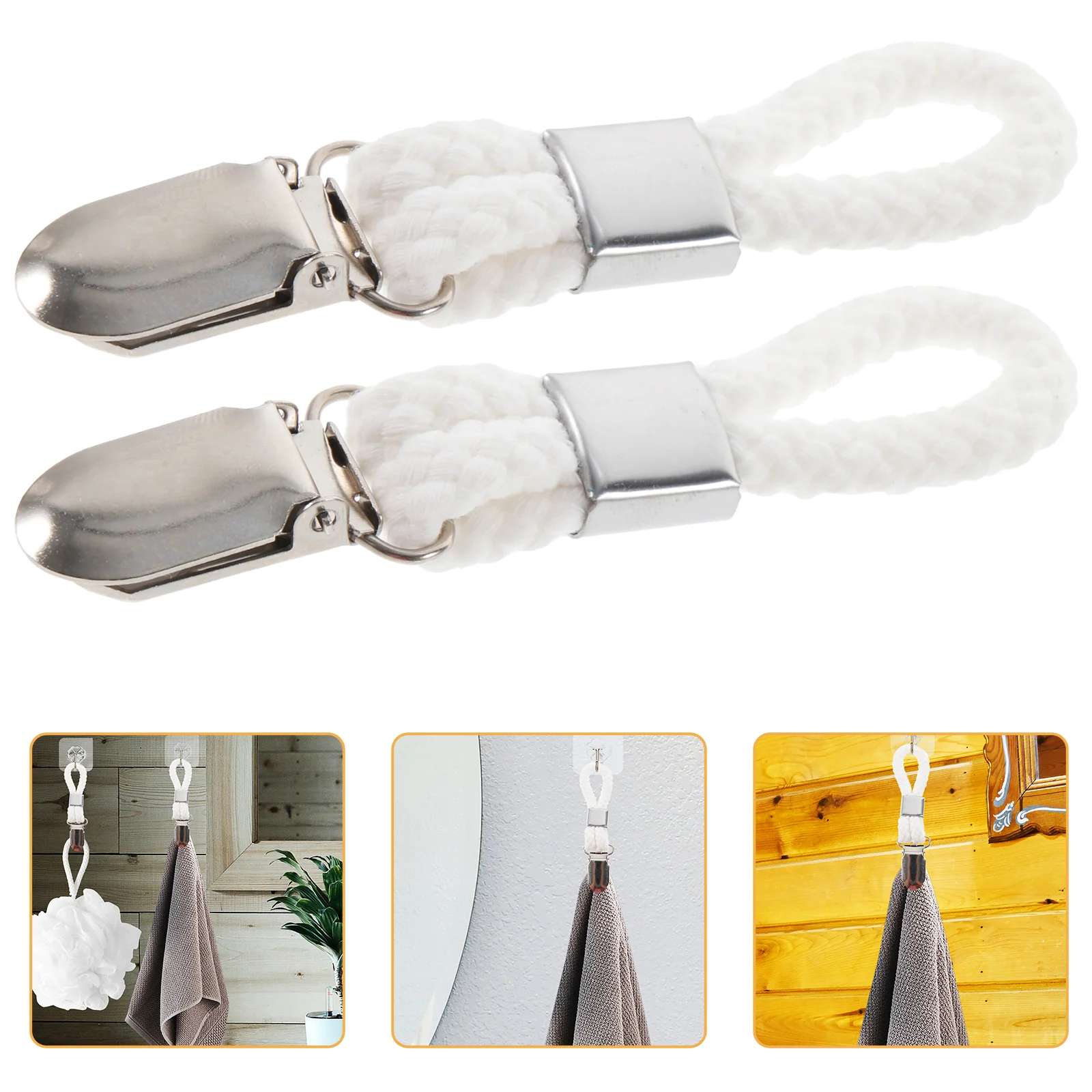 

2 Pcs Hand Towel Clip Holder for Bathroom Tea Kitchen Glove Multifunction Decor