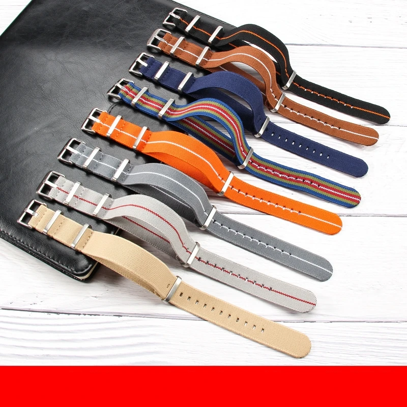 Elastic Nylon NATO Watch Strap - Multi-Size Diving Universal Bracelet