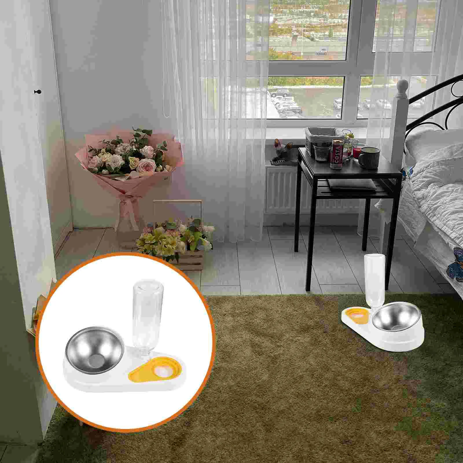 

Pet Feeder Feeders For Cats Food And Water Bowl Detachable Dog Automatic Animal Cage