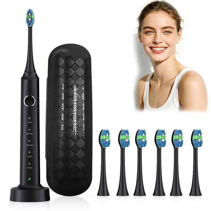스마트 친환경 충전식 전동 칫솔 (가정 및 여행용, 구강 관리용) 배터리 구동 ..