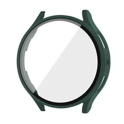 Premium All - Coverage Tempered Glass Protective Bumper Case - Galaxy Watch5 4 44mm (Green)