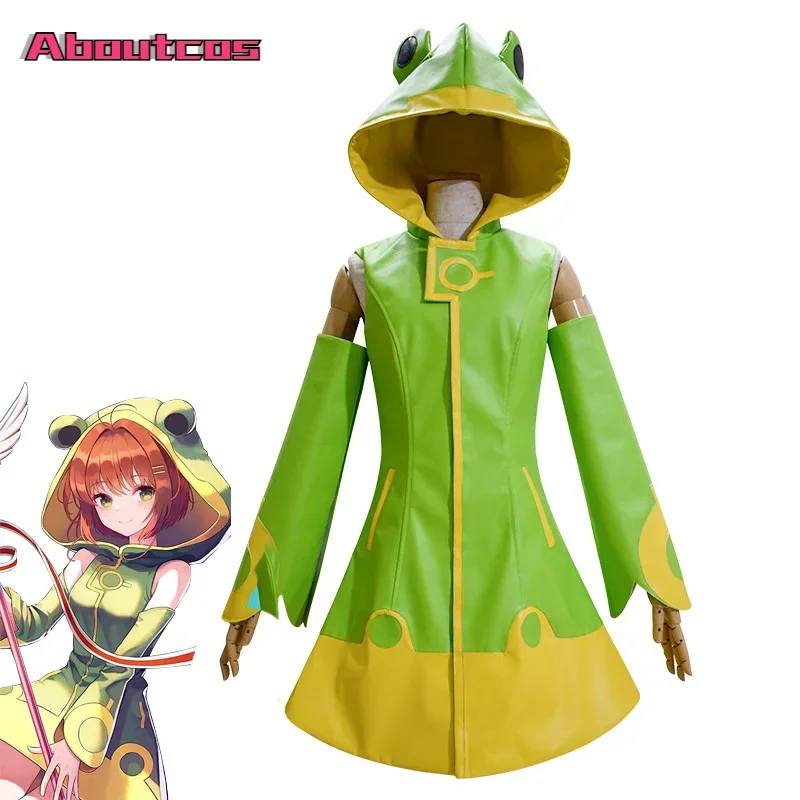 

Aboutcos adult kids Clear card clamp Cardcaptor Sakura Kinomoto Sakura cosplay frog costume shoes cover waterproof Halloween