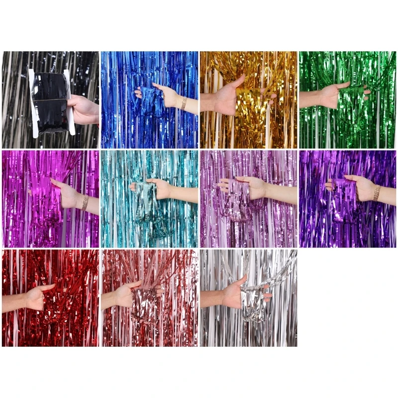 

Tassels Curtain for Party Decorations Foil Fringe Curtain Themed Birthday Decors