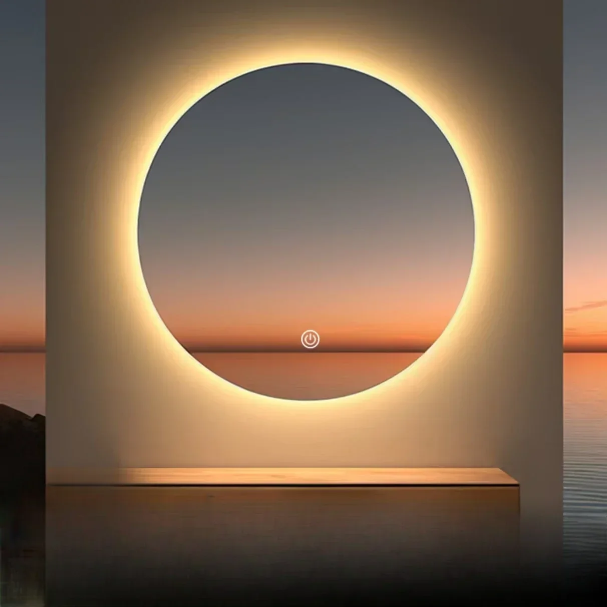 กระจกห้องน้ำ กระจกติดผนังพร้อมไฟสติ๊กเกอร์ตกแต่ง ขนาดใหญ่ สำหรับแต่งหน้า โกนหนวด อาบน้ำ กระจกอัจฉริยะ ติดผนังห้องน้ำ ไฟ LED 1