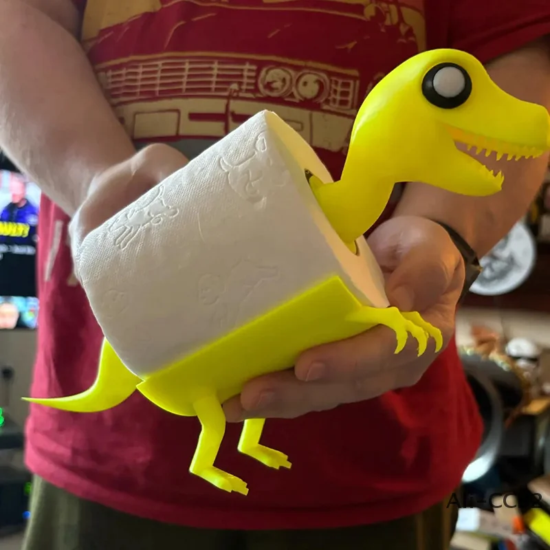 Dinosaur Shape Toilet Paper Holder Cartoon PLA Paper Towel Stand 3D Printing Tissue Holder Countertop