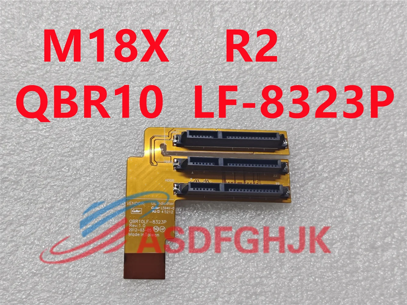 New original Dell Alienware M18x R2 HDD Molex SATA Hard Drive Mediator Connector M9T51 0M9T51 QBR10 LF-8323P