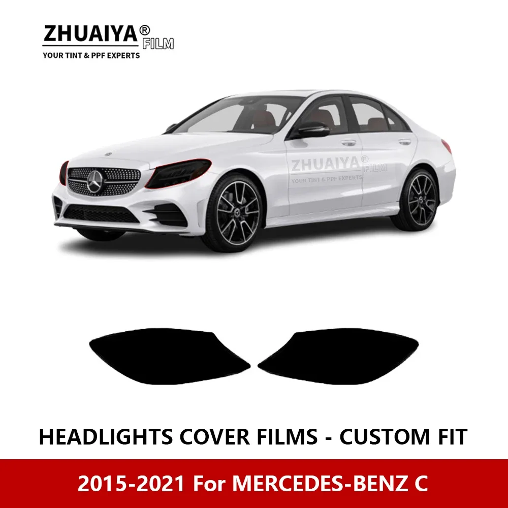 

For MERCEDES-BENZ C 2015-2021 Car Exterior Headlight Anti-scratch PPF precut Protective film Repair film stickers Accessories
