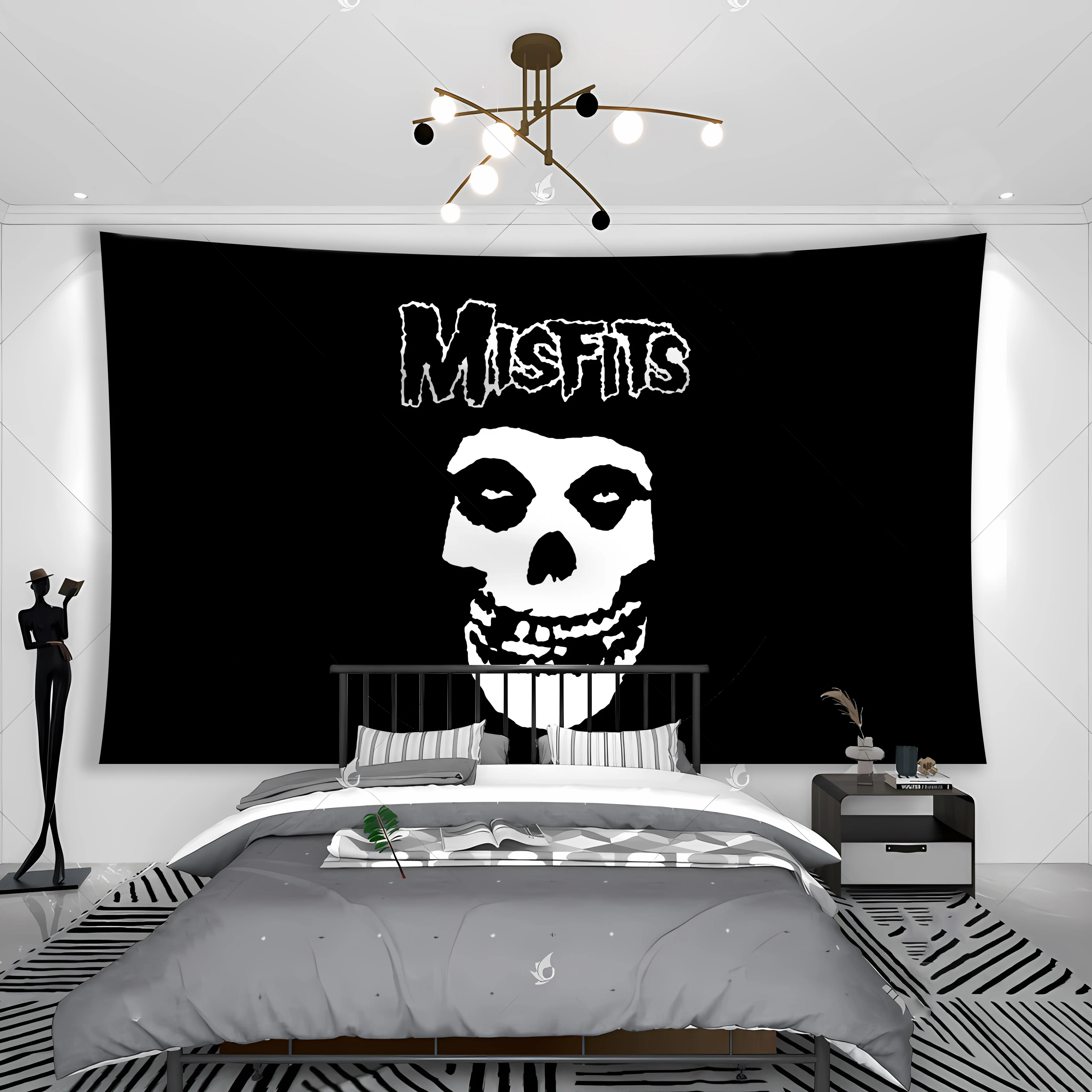 Description Picture 2 of itemMisfits Rock Band Poster Banner Flag, Hanging Game Pool Hall Decorated With Mural Tapestry