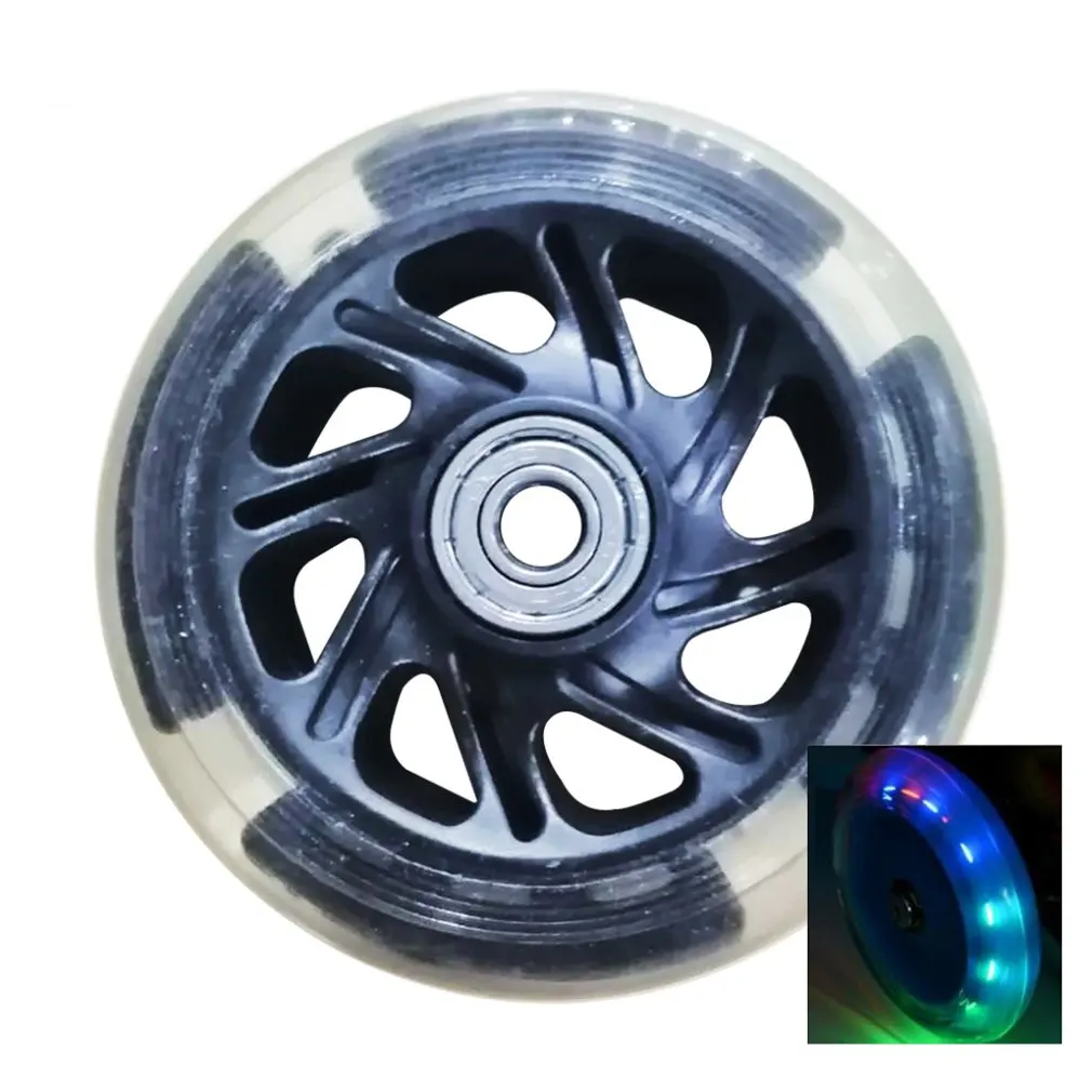 120Mm Led Flash Wheel Mini Ou Maxi Scooter Durable Clignotant