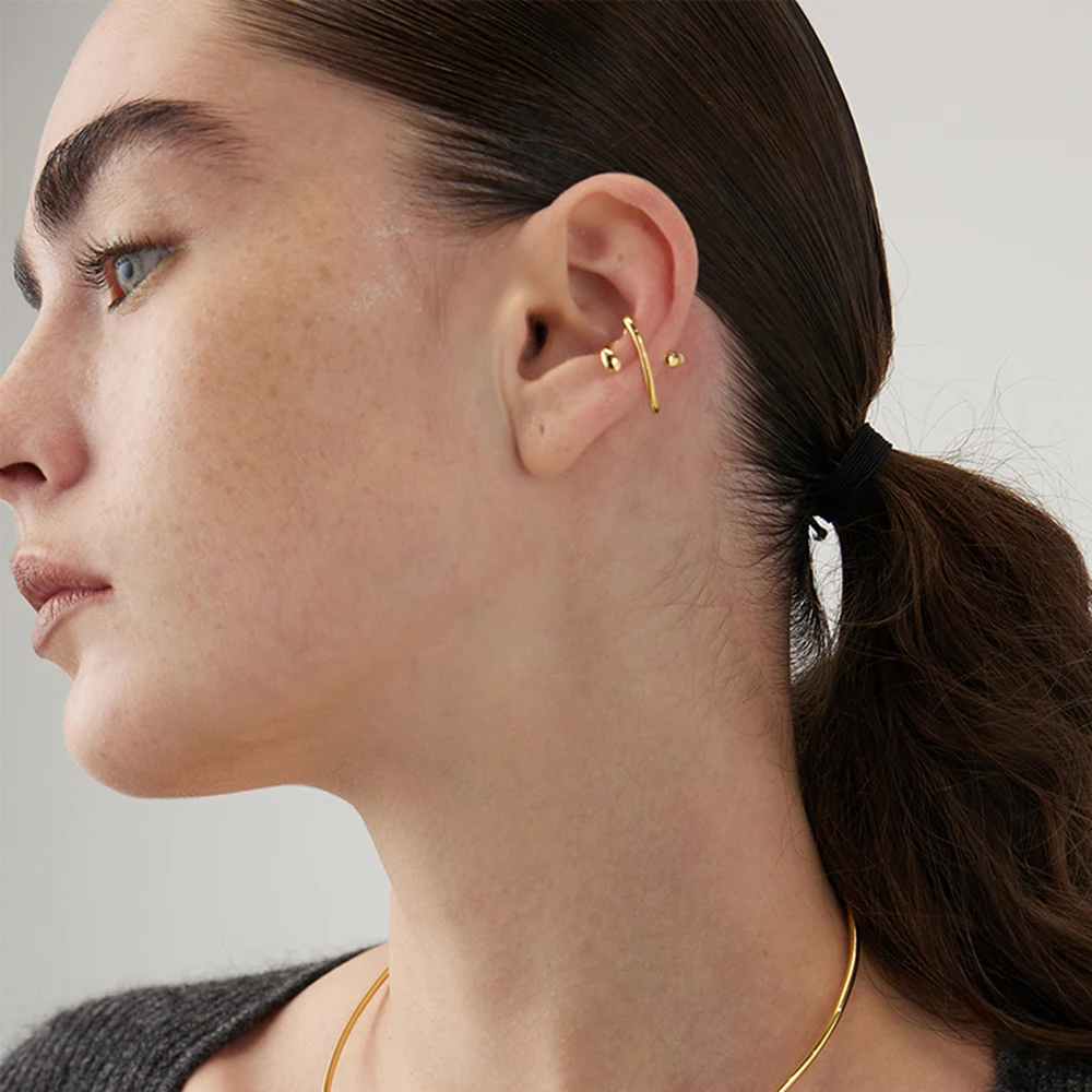 ENFASHION Waterdrop Earcuff For Women Fashion Jewelry Nature Elegant Gold Color Earings Ear Cuff Birthday Droppshiping E221476