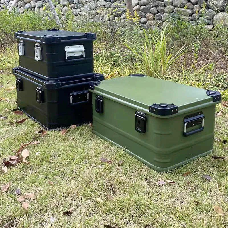 

50L Big Capacity Aluminum Storage Box Home Car Trunk Sorting Case Outdoor Camping Suitcase Portable