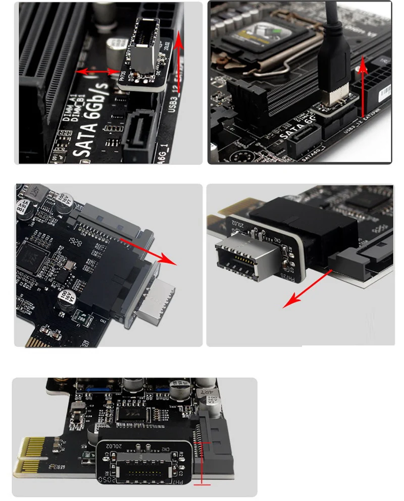 Cabeçalho Interno para Usb 3.0 3.1 tipo c Adaptador e Gen2-gen1 Conversor 73s Motherboard Desktop Instrument 19p 20p Pin - Imagem 5