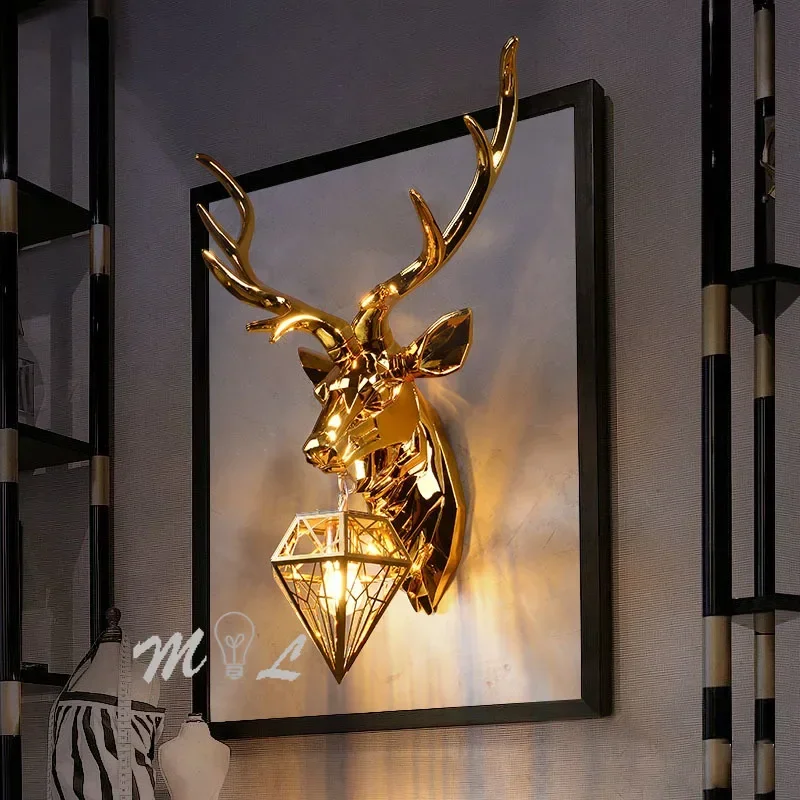 

Modern Antler Wall Lamp Deer Lamp Creative Wall+Lamps for Bedroom Lighting Kitchen Fixture Wall Lights Home Deco Wall Soconces