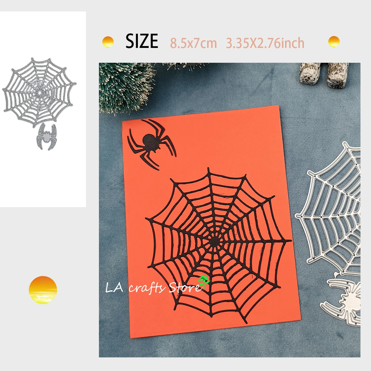

Spider Web Decoration Metal Cutting Dies Cut Die Mold Scrapbook Papercutting Craft Halloween Cutting Die 2024 new arrival