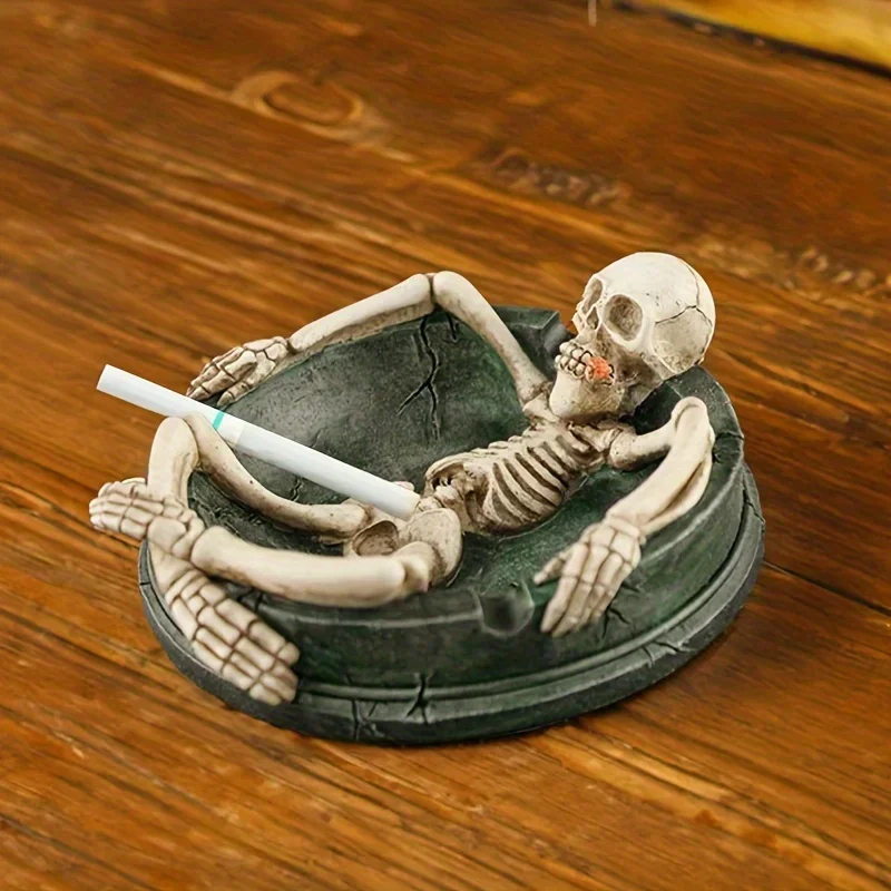 1PCS Creative Personality Skull Ashtray, Desktop Ashtray, Household Decorative Ashtrays For Home, Hotel, Bar, Office,