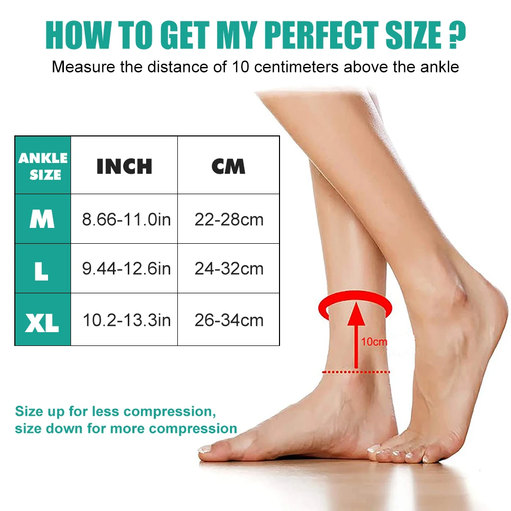 Ankle Support 1Pcs Compression Sleeve for Women/Men Ankle Brace with Silicone Gel Toeless Compression Sock for Arch & Heel Pain Relief