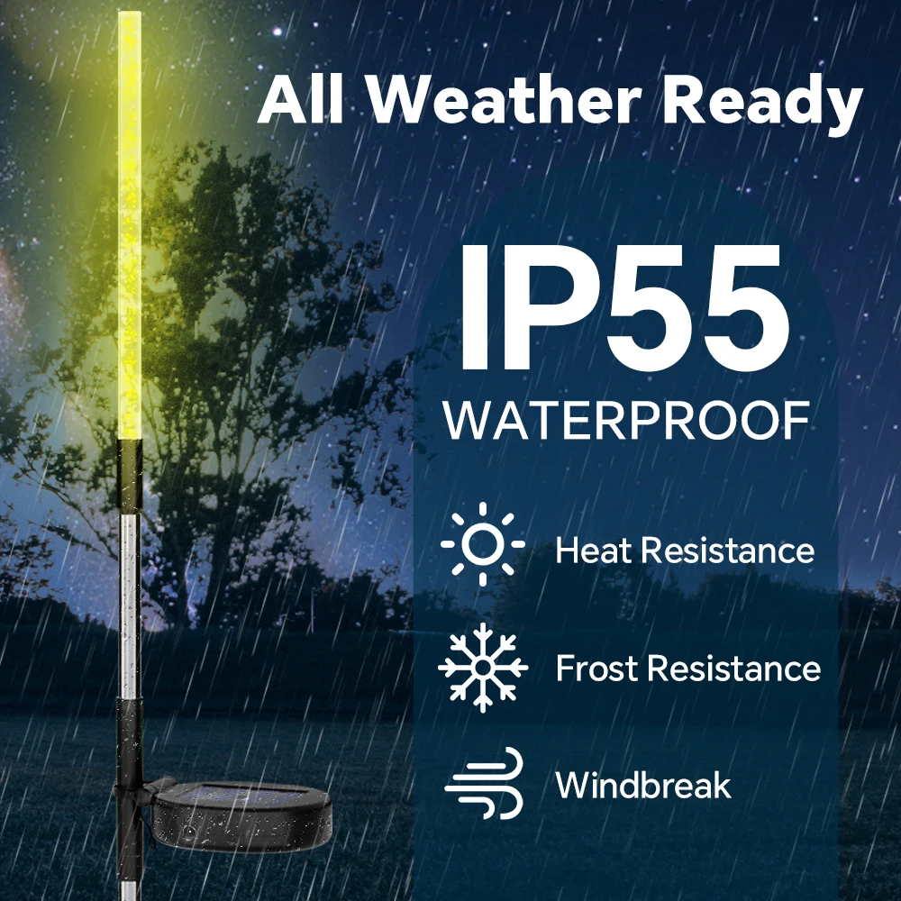 2 Pcs Solar Bubble Stake Lights Outdoor, Waterproof Color Changing LED Solar Garden Light for Walkway, Yard, Patio & Lawn Decors